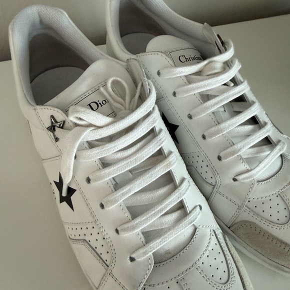 Dior White Sneakers with Black Star Details - Picture 6 of 9